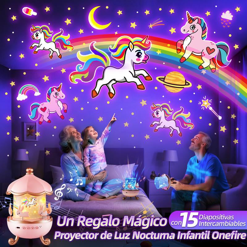 Onefire Kids Night Light with 15 Films & 15 White Noises Remote Control Projector Lamp for Girls Aged 1-8 Princess Room Decor Unicorn Night Light Toddler Egg Light for Nursery Baby Sound Machine Dinosaur Toys Christmas Gifts