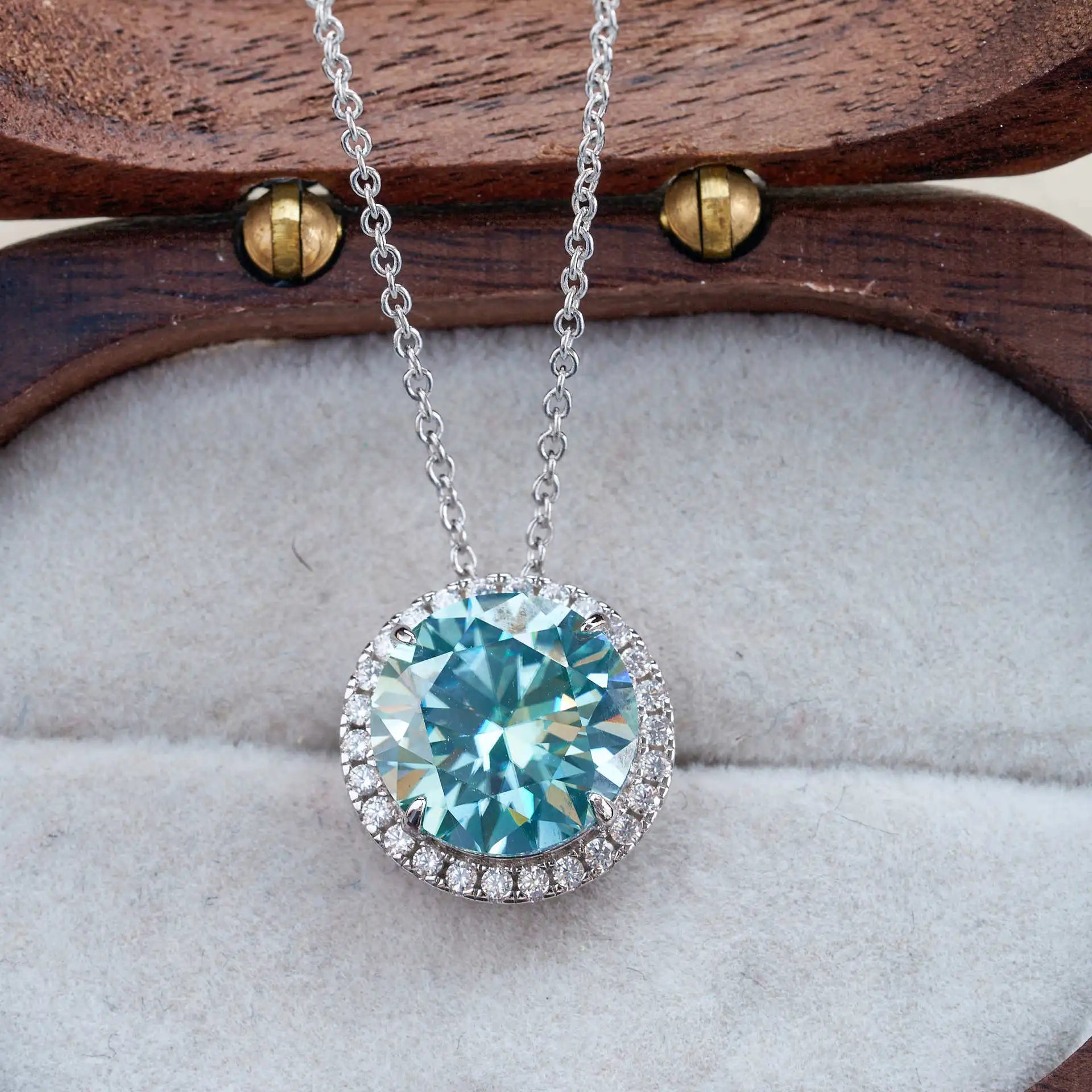 9ct Moissanite 925 Sterling Silver Ring Earrings Necklace Jewelry Set Gift