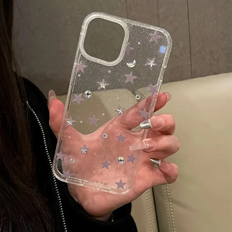 Luxury Bling Glitter Star Clear Phone Case