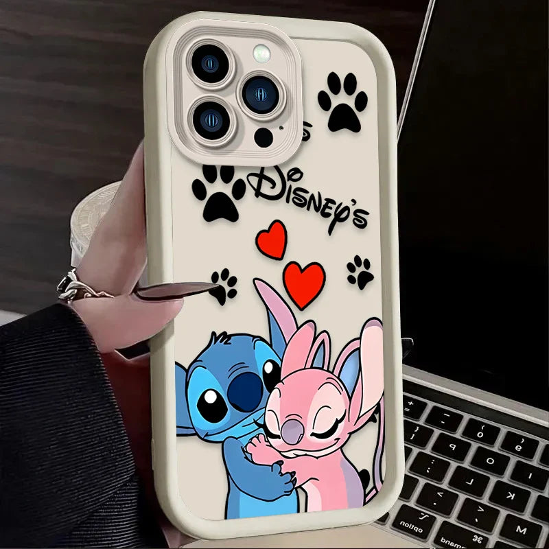 Disney Stitch Angel Love Matte Silicone Phone Case