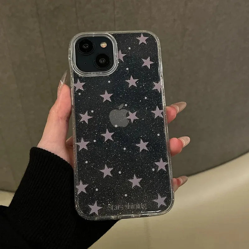 Luxury Bling Glitter Star Clear Phone Case