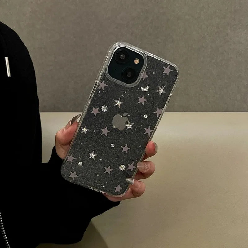 Luxury Bling Glitter Star Clear Phone Case