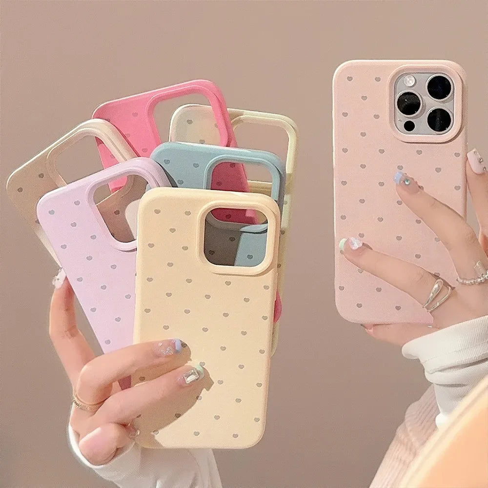 Soft Candy Color Love Heart Phone Case