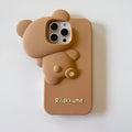 Funny 3D Cartoon Hide and Seek Rilakkuma Bear Phone Case