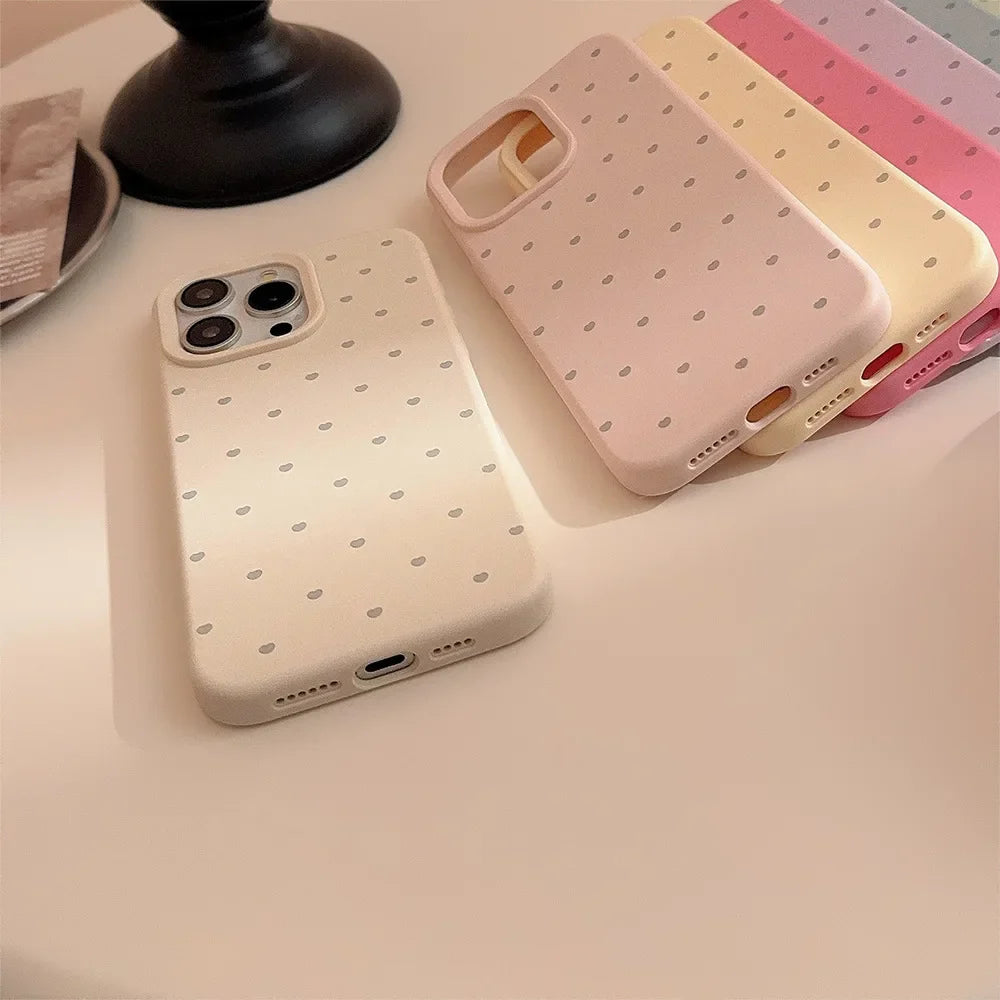 Soft Candy Color Love Heart Phone Case
