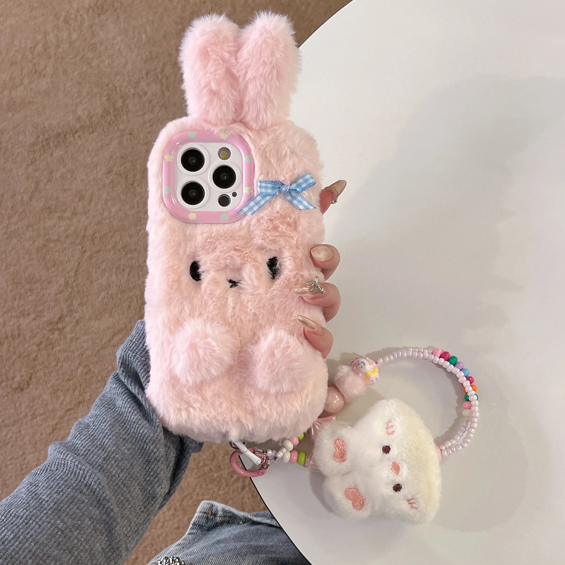 New Cute 3D Rabbit Plush Phone Case
