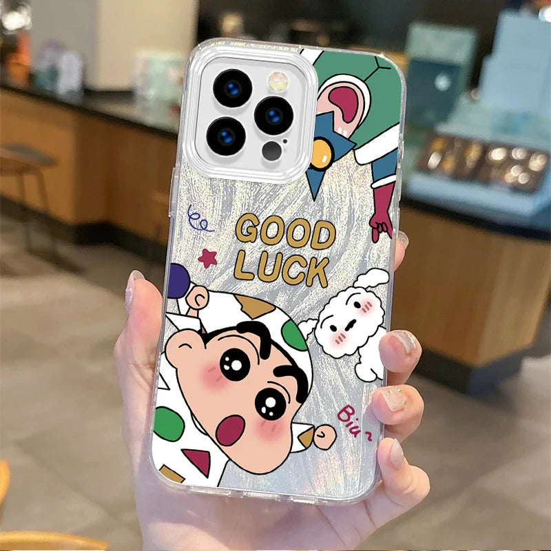 Crayon Shin-chans Pajama Couple Gradient Phone Case