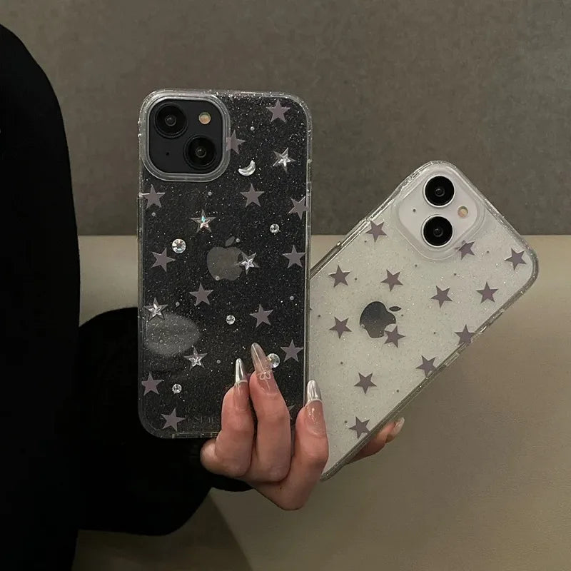 Luxury Bling Glitter Star Clear Phone Case