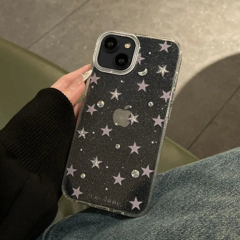 Luxury Bling Glitter Star Clear Phone Case