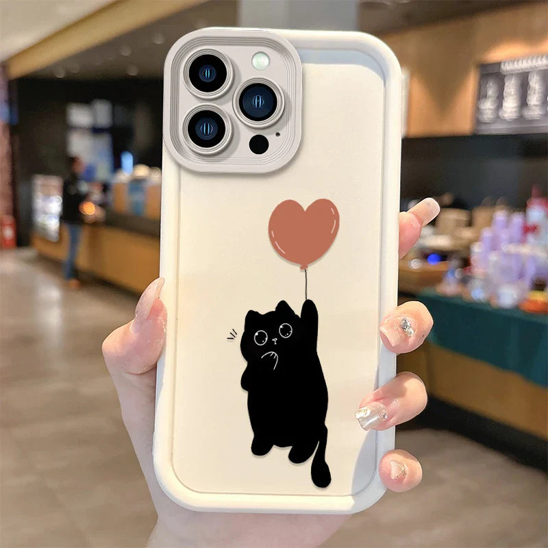 Hot Lovely Black Cat Cartoon Phone Case