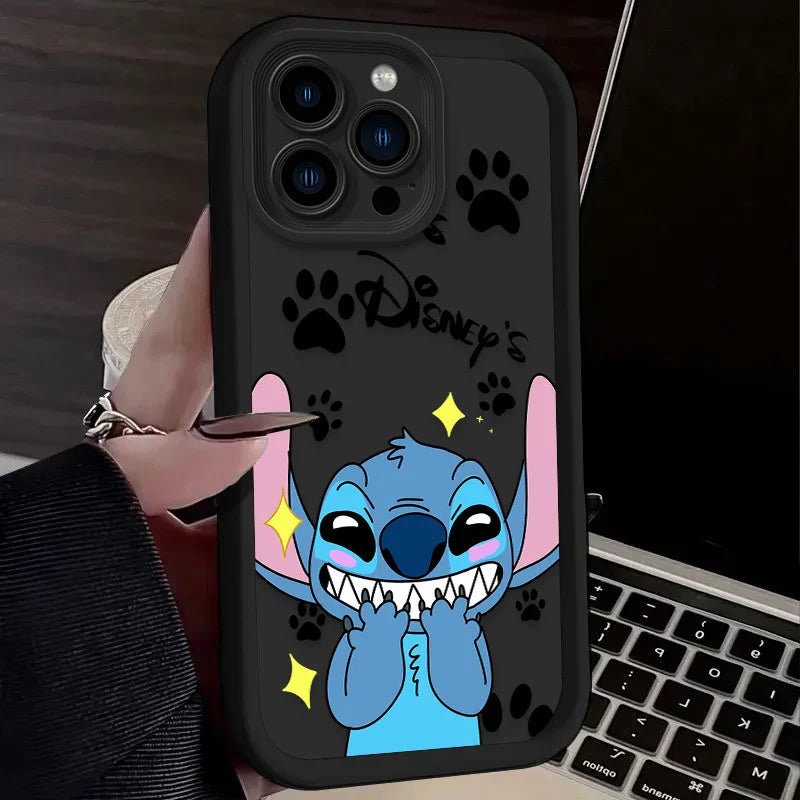 Disney Stitch Angel Love Matte Silicone Phone Case