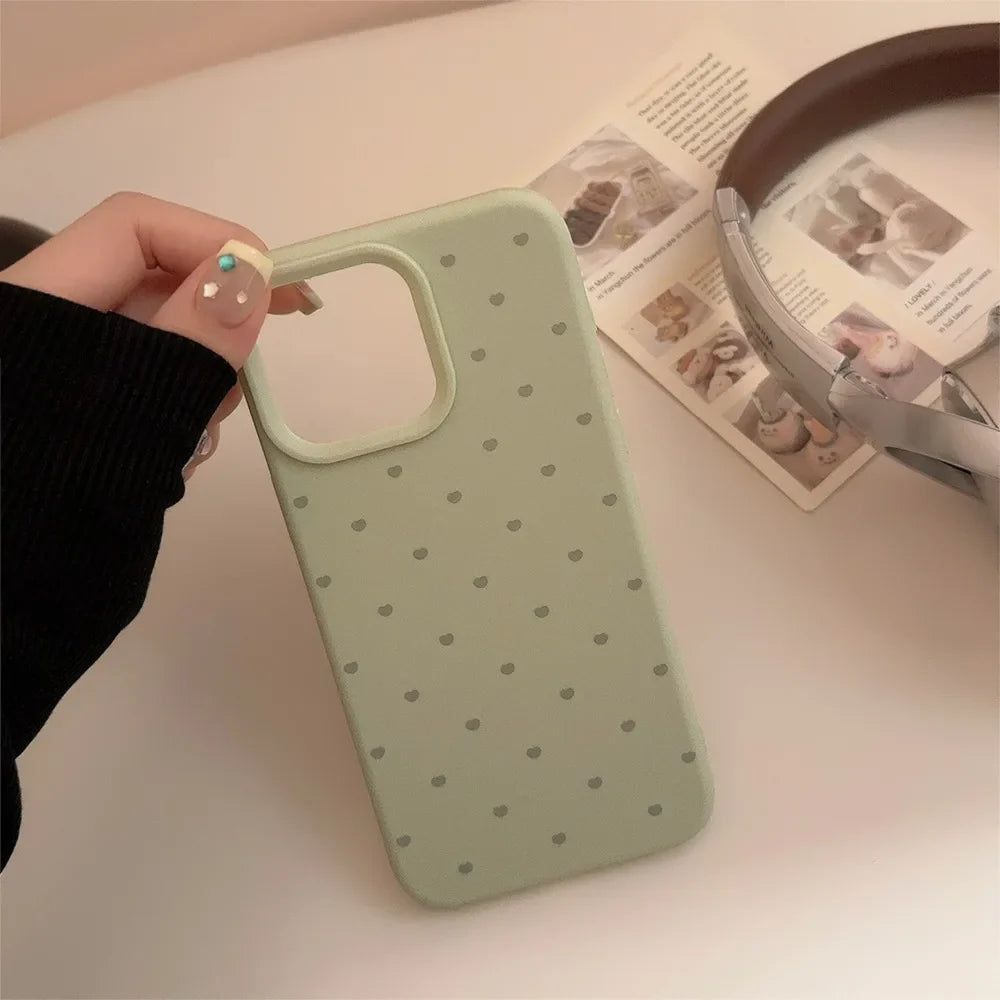 Soft Candy Color Love Heart Phone Case