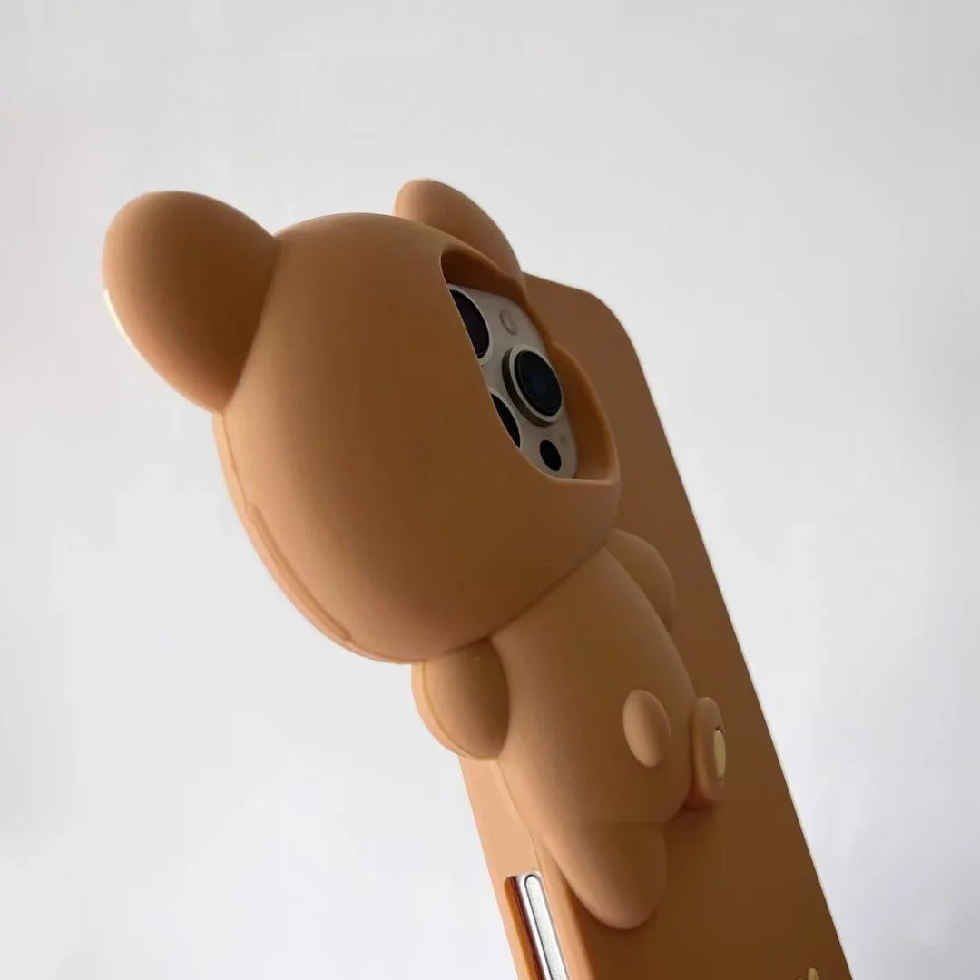 Funny 3D Cartoon Hide and Seek Rilakkuma Bear Phone Case