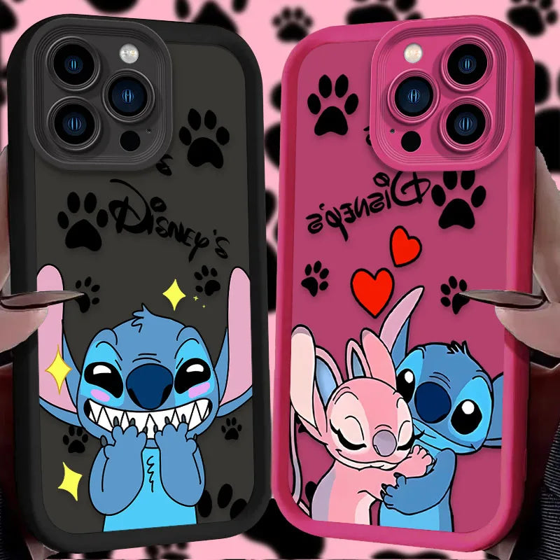 Disney Stitch Angel Love Matte Silicone Phone Case