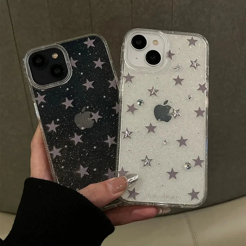 Luxury Bling Glitter Star Clear Phone Case