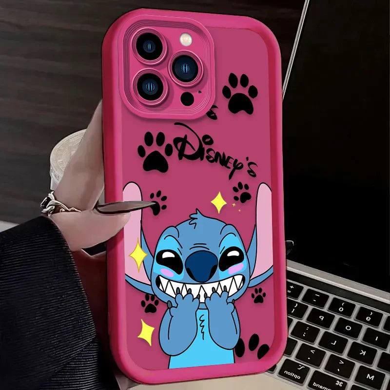 Disney Stitch Angel Love Matte Silicone Phone Case