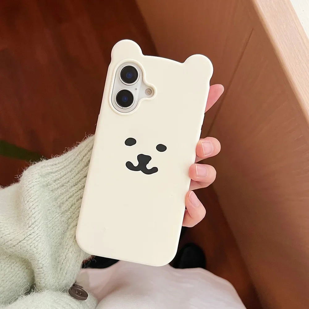 Cartoon White Bear Cover Soft Silicone Phone Case