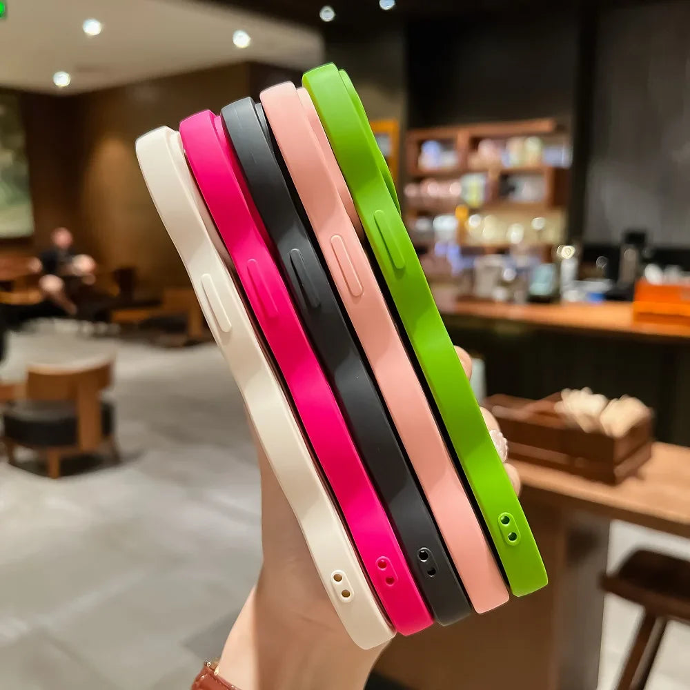 Fashion Cute Solid Curly Wave Phone Case