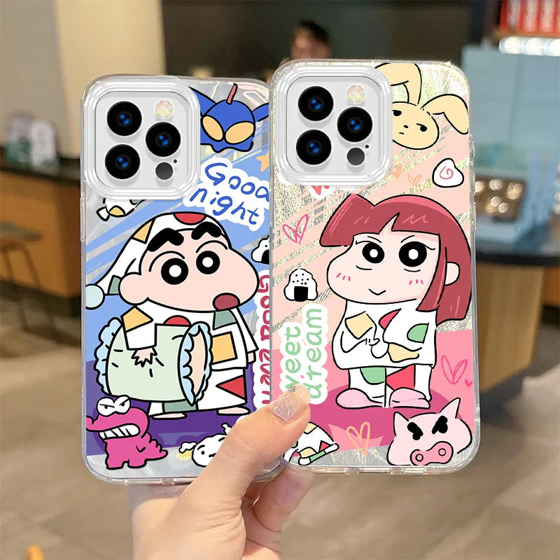 Crayon Shin-chans Pajama Couple Gradient Phone Case