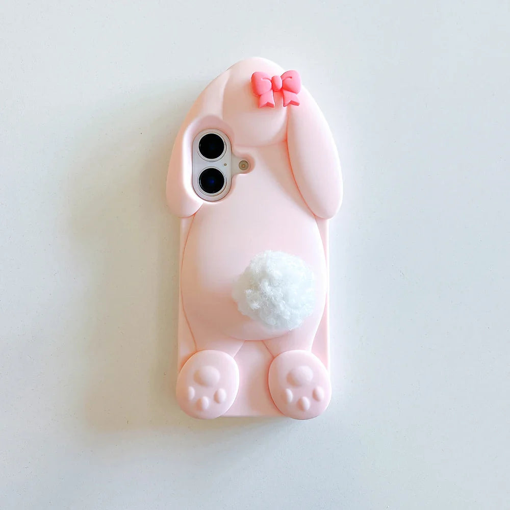 Cute Cartoon Benny Rabbit Hairball Tail Holder Phone Case
