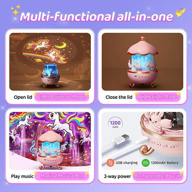 Onefire Kids Night Light with 15 Films & 15 White Noises Remote Control Projector Lamp for Girls Aged 1-8 Princess Room Decor Unicorn Night Light Toddler Egg Light for Nursery Baby Sound Machine Dinosaur Toys Christmas Gifts