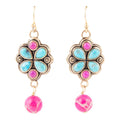 Legacy Pink Agate Golden Drop Earrings