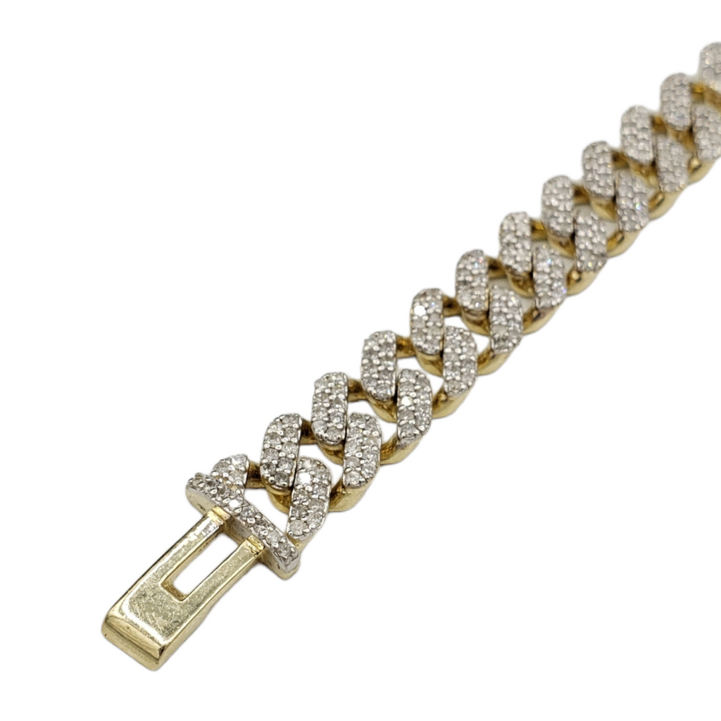 10K Gold- Iced Out Diamond Miami Cuban Chain (10mm)